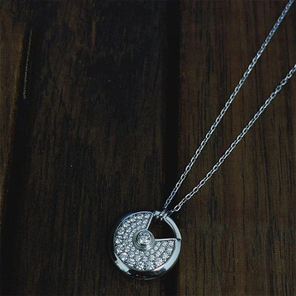 [Marin-Jewelry]AMULETTE SILVER FULL DIAMOND NECKLACE