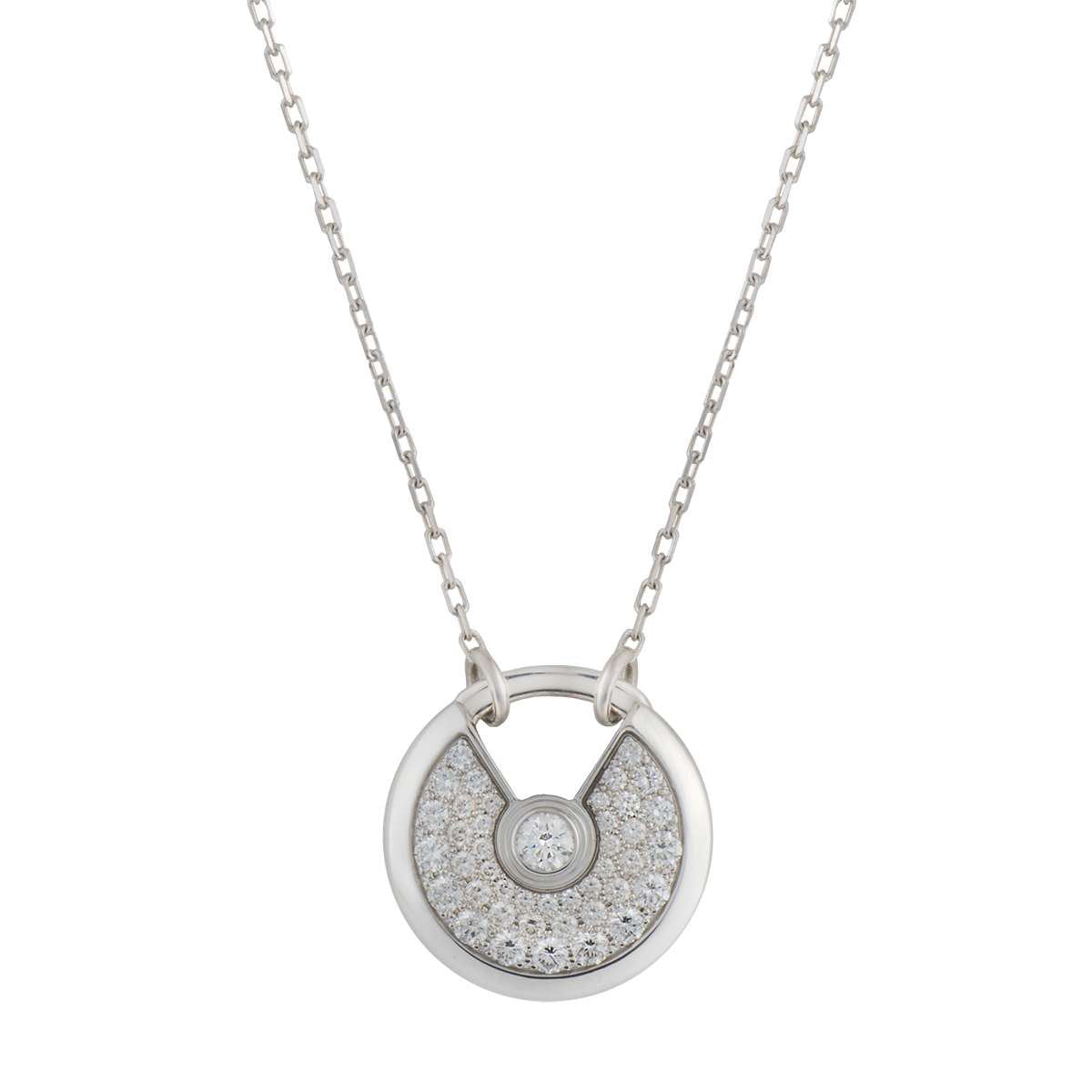 [Marin-Jewelry]AMULETTE SILVER FULL DIAMOND NECKLACE