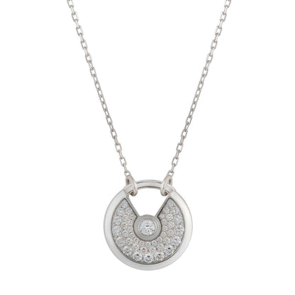 [Marin-Jewelry]AMULETTE SILVER FULL DIAMOND NECKLACE