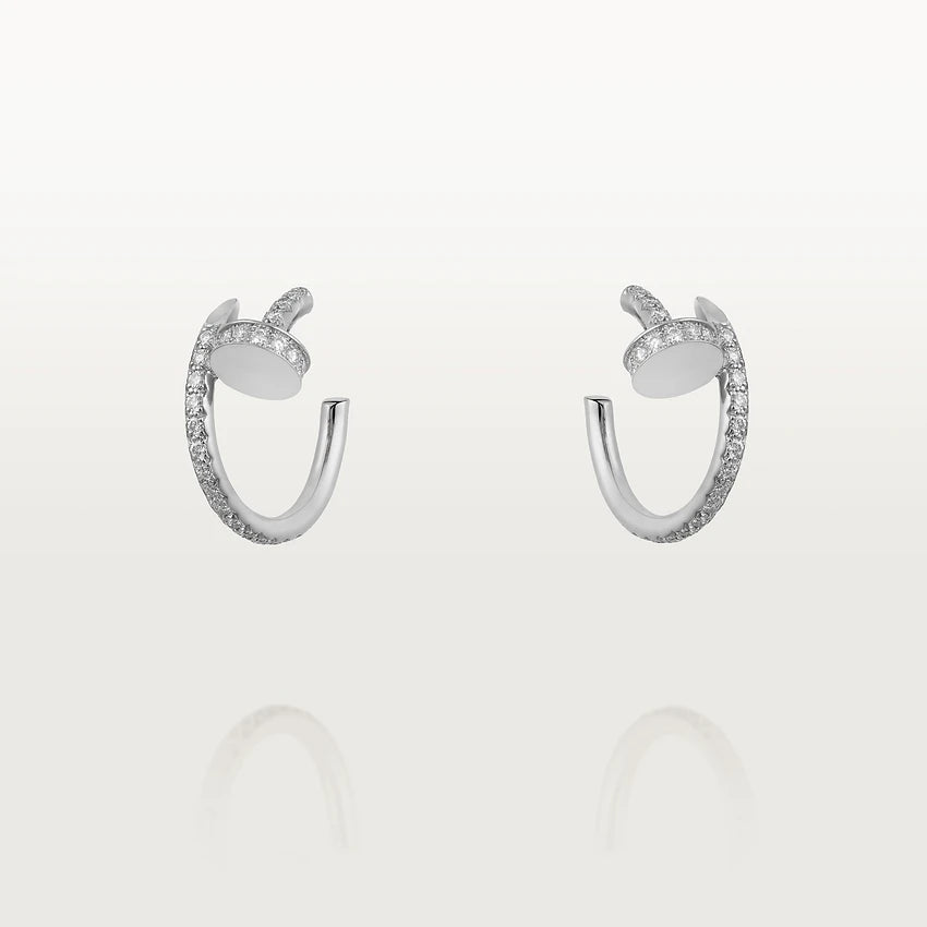 [Marin-Jewelry]JUSTE EARRINGS 12.75MM SILVER DIAMOND