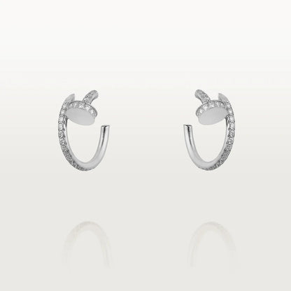 [Marin-Jewelry]JUSTE EARRINGS 12.75MM SILVER DIAMOND