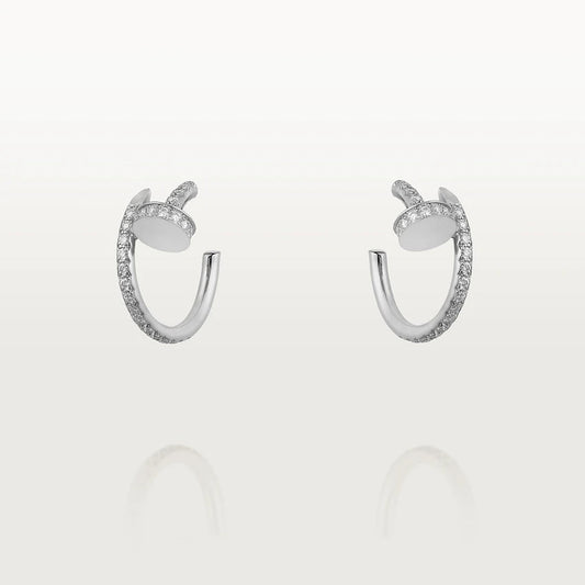 [Marin-Jewelry]JUSTE EARRINGS 12.75MM SILVER DIAMOND