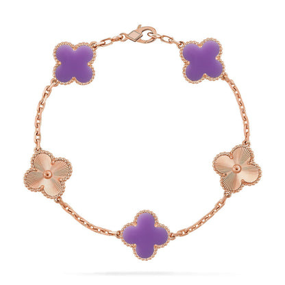 [Marin-Jewelry]CLOVER 5 MOTIF LIGHT PURPLE BRACELET COLLECTION