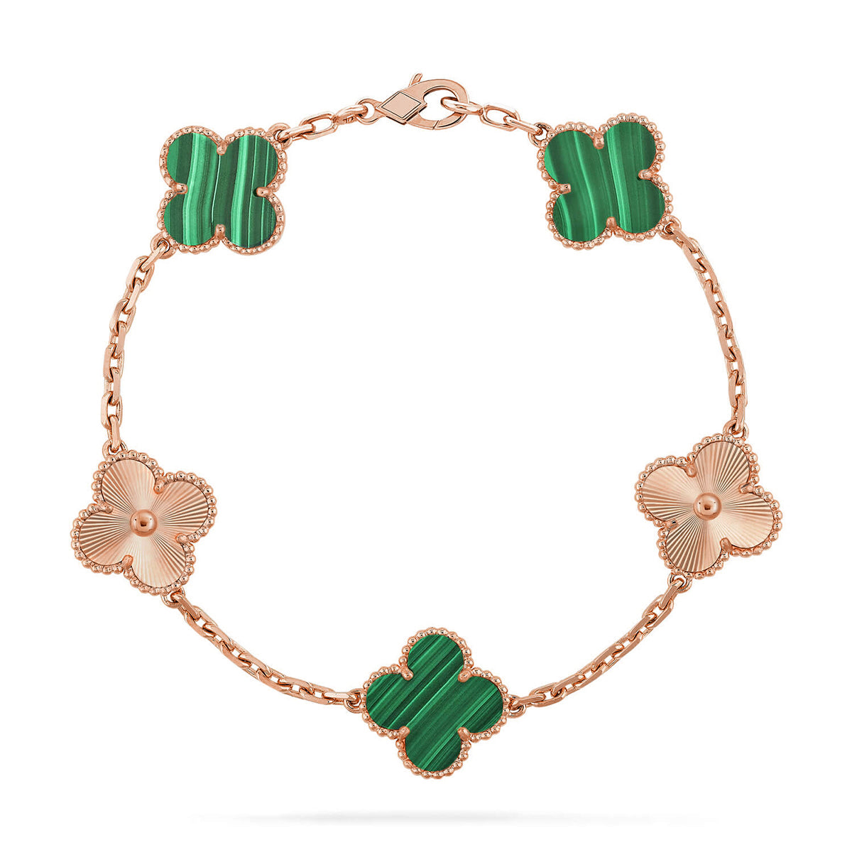 [Marin-Jewelry] CLOVER 5 MOTIF MALACHITE BRACELET COLLECTION