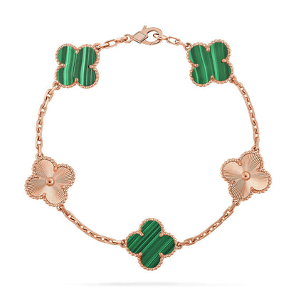 [Marin-Jewelry] CLOVER 5 MOTIF MALACHITE BRACELET COLLECTION