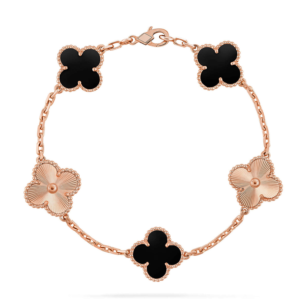 [Marin-Jewelry] CLOVER 5 MOTIF ONYXS BRACELET COLLECTION