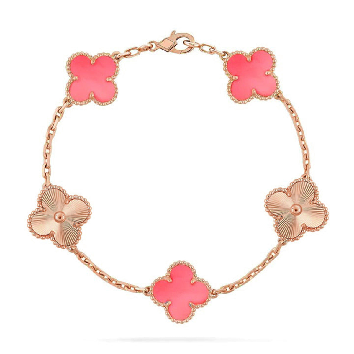 [Marin-Jewelry] CLOVER 5 MOTIFS  PINK MOP BRACELET COLLECTION