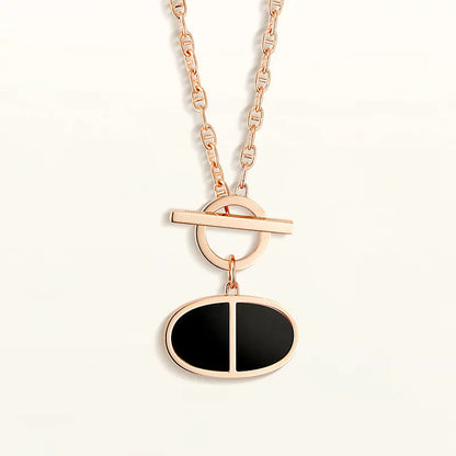 [Marin-Jewelry]CHAINE VERSO BLACK CERAMIC NECKLACE