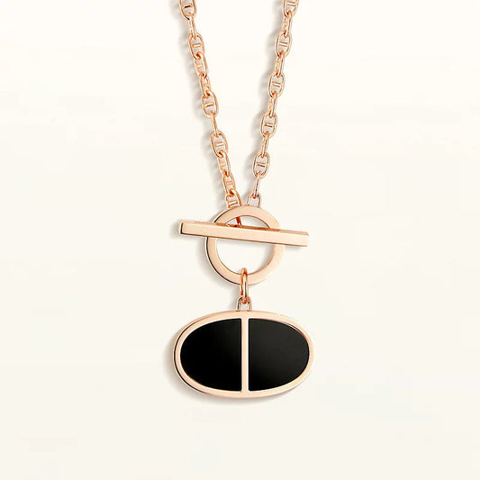 [Marin-Jewelry]CHAINE VERSO BLACK CERAMIC NECKLACE