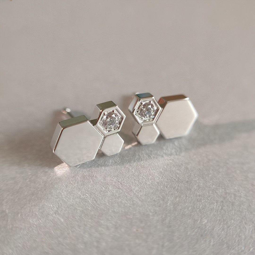[Marin-Jewelry]BEE LOVE SILVER DIAMOND EARRINGS