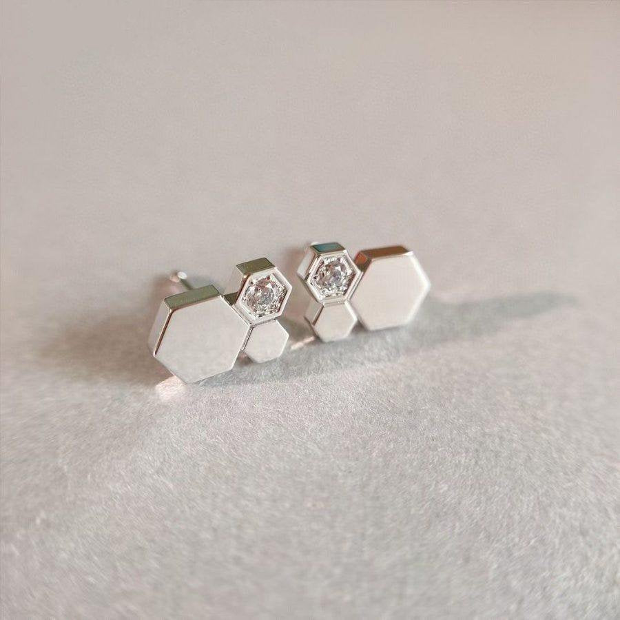 [Marin-Jewelry]BEE LOVE SILVER DIAMOND EARRINGS