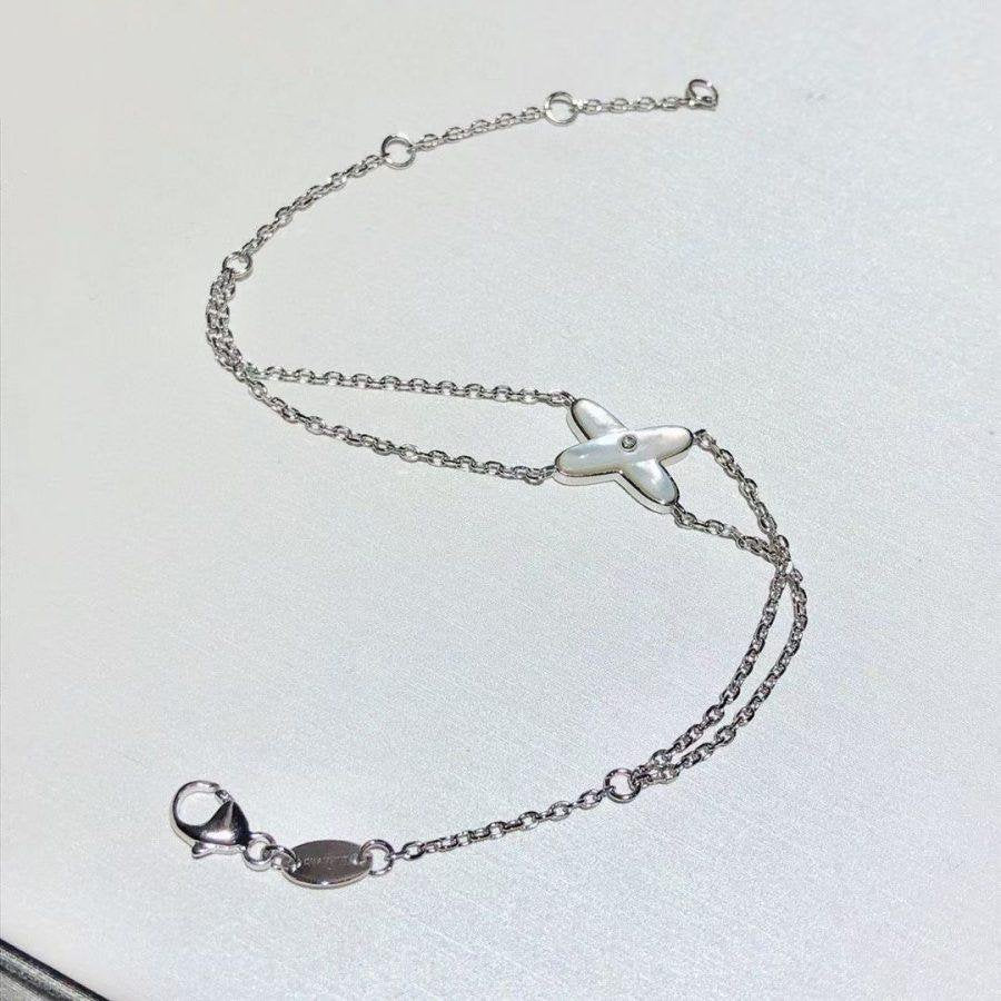 [Marin-Jewelry]JEUX BRACELET WHITE MOP SILVER 1 DIAMOND