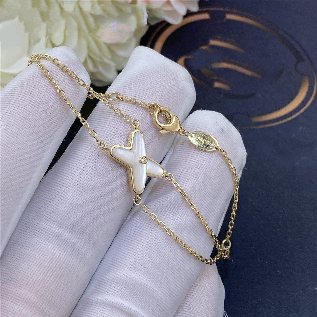 [Marin-Jewelry]JEUX BRACELET WHITE MOP GOLD 1 DIAMOND
