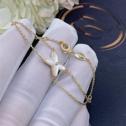 [Marin-Jewelry]JEUX BRACELET WHITE MOP GOLD 1 DIAMOND