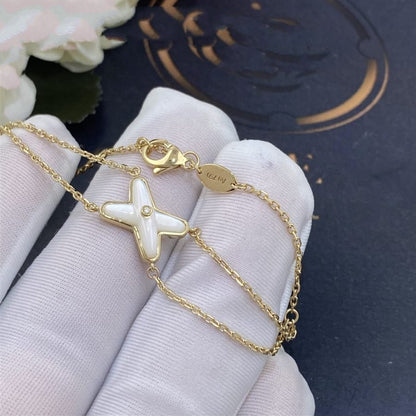 [Marin-Jewelry]JEUX BRACELET WHITE MOP GOLD 1 DIAMOND