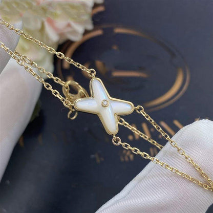 [Marin-Jewelry]JEUX BRACELET WHITE MOP GOLD 1 DIAMOND