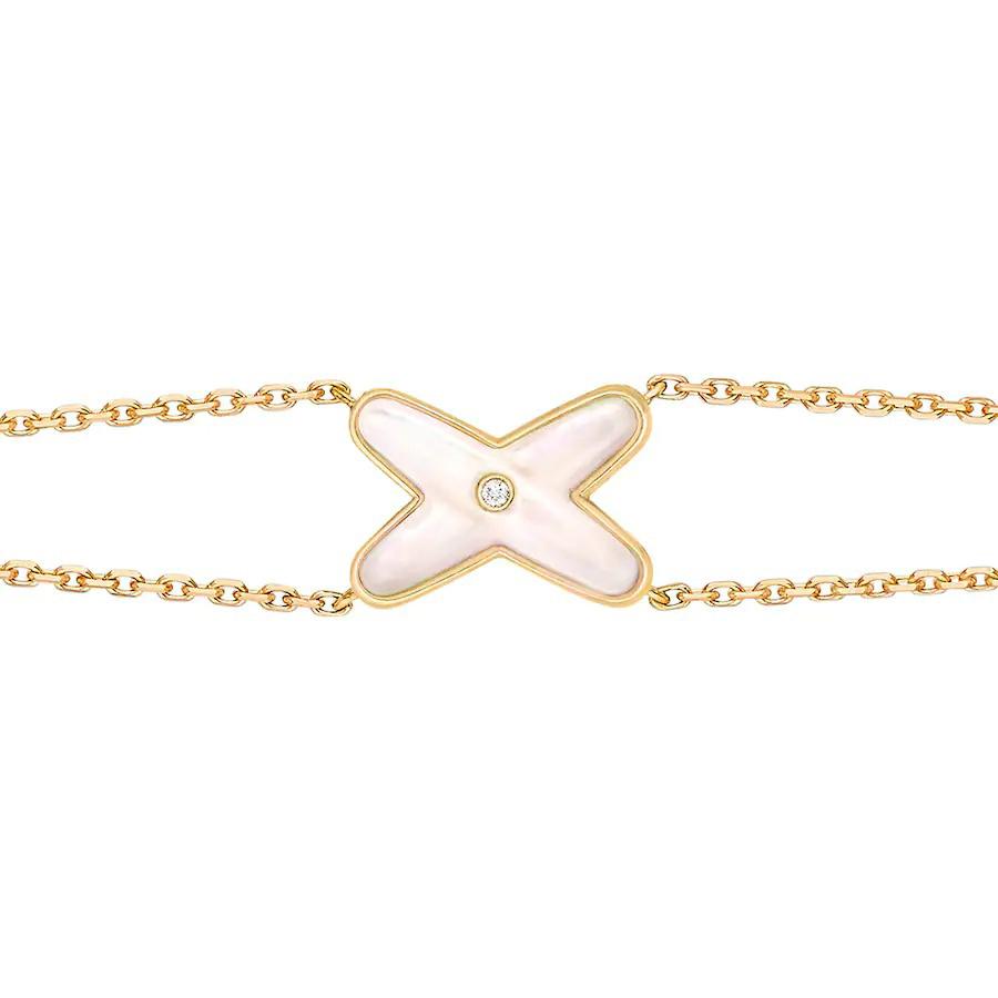 [Marin-Jewelry]JEUX BRACELET WHITE MOP GOLD 1 DIAMOND
