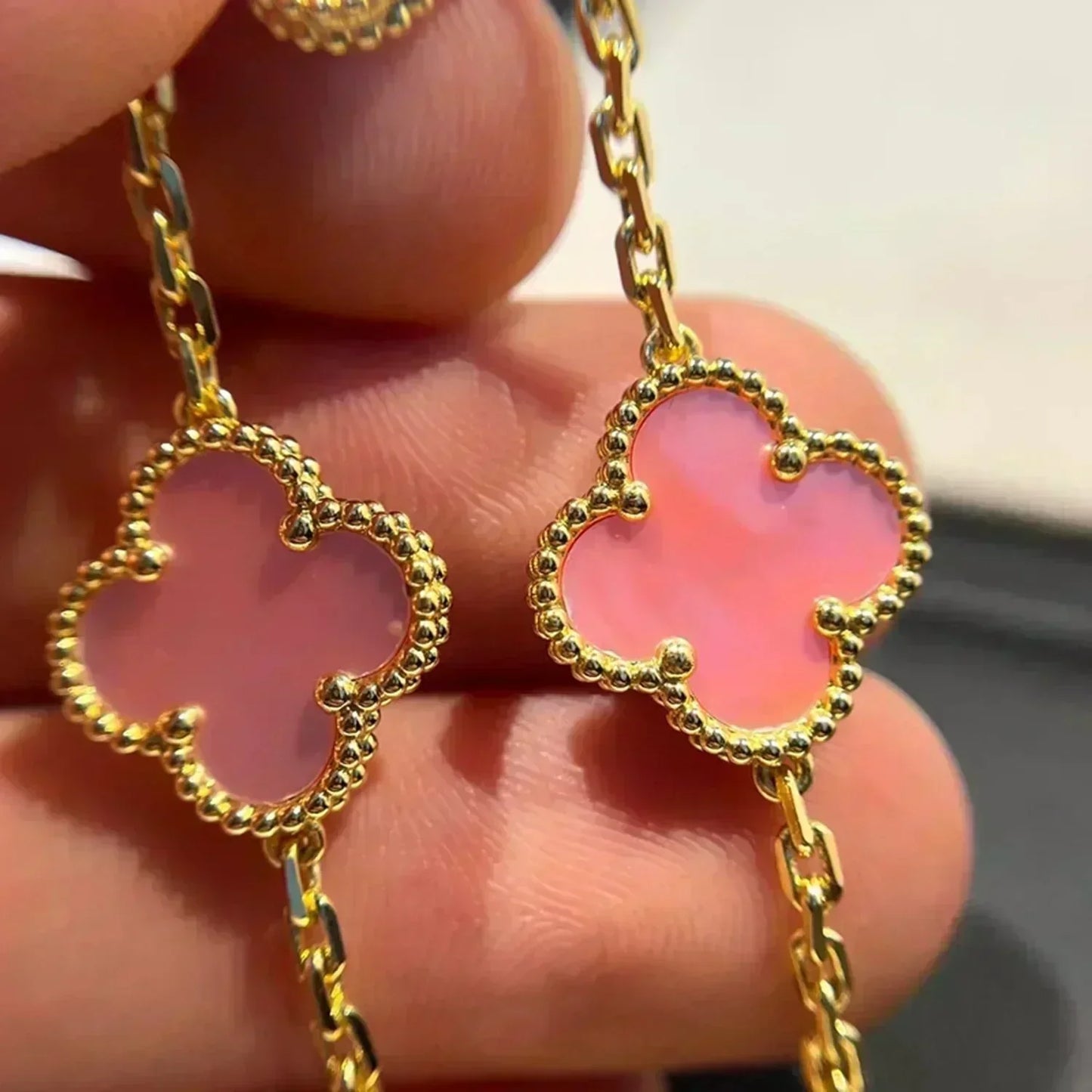 [Marin-Jewelry] CLOVER 5 MOTIFS  PINK MOP BRACELET COLLECTION
