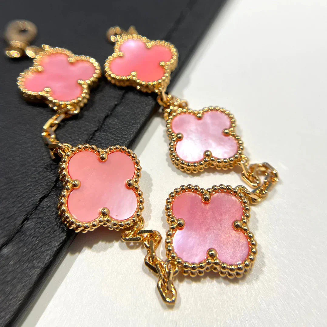 [Marin-Jewelry] CLOVER 5 MOTIFS  PINK MOP BRACELET COLLECTION