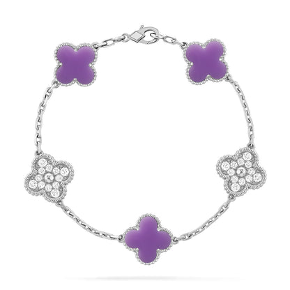 [Marin-Jewelry]CLOVER 5 MOTIF LIGHT PURPLE BRACELET COLLECTION