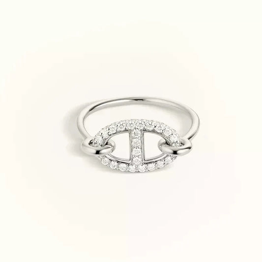 [Marin-Jewelry]RONDE SMALL SILVER DIAMOND RING