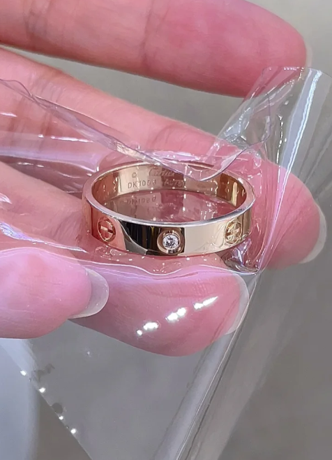 [Marin-Jewelry]LOVE RING 4MM 1 DIAMOND