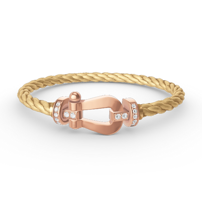 [Marin-Jewelry]FORCE LARGE HORSESHOE HALF DIAMOND BRACELET Marin-Jewelry GOLD