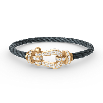 [Marin-Jewelry]FORCE LARGE HORSESHOE FULL DIAMOND BRACELET GOLD