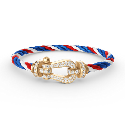[Marin-Jewelry]FORCE LARGE HORSESHOE FULL DIAMOND BRACELET GOLD