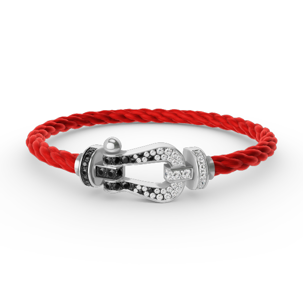 [Marin-Jewelry]FORCE LARGE HORSESHOE BLACK WHITE DIAMOND BRACELET SILVER