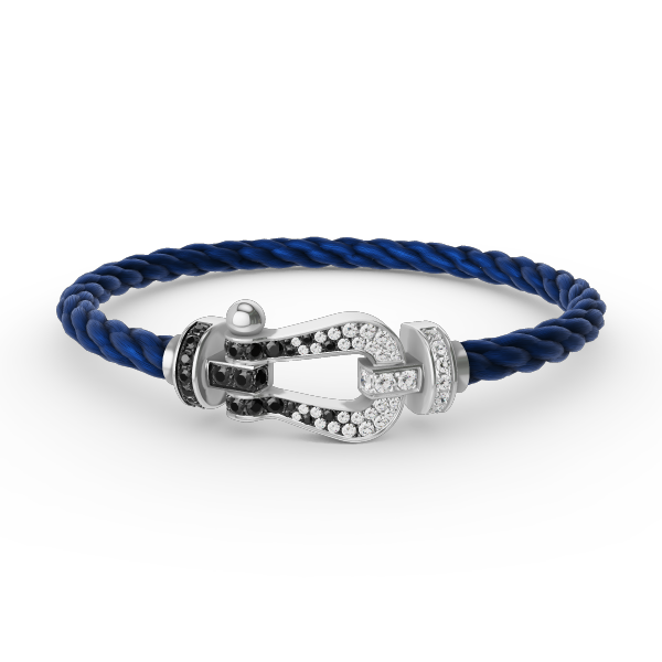 [Marin-Jewelry]FORCE LARGE HORSESHOE BLACK WHITE DIAMOND BRACELET SILVER