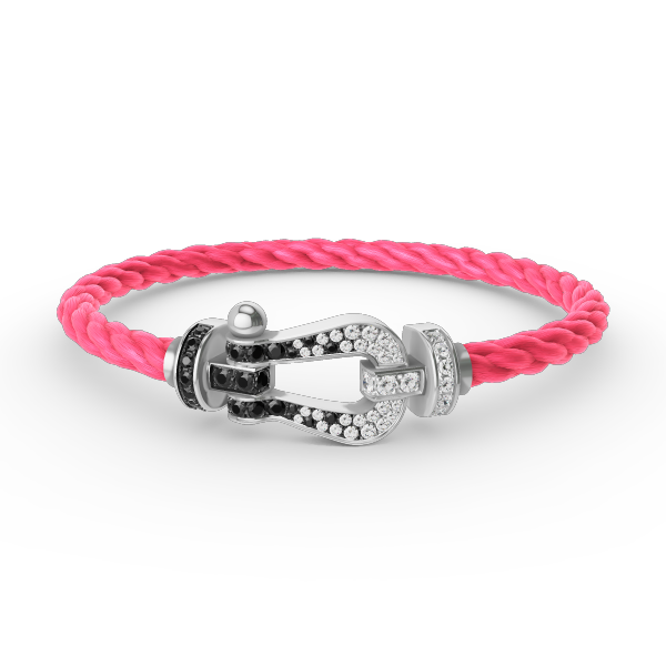 [Marin-Jewelry]FORCE LARGE HORSESHOE BLACK WHITE DIAMOND BRACELET SILVER