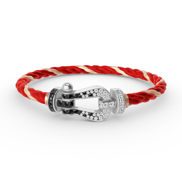 [Marin-Jewelry]FORCE LARGE HORSESHOE BLACK WHITE DIAMOND BRACELET SILVER