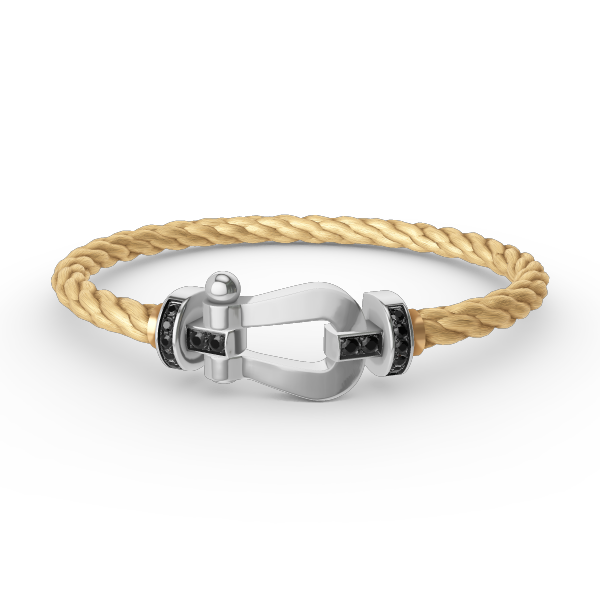 [Marin-Jewelry]FORCE LARGE HORSESHOE BLACK DIAMOND BRACELET SILVER