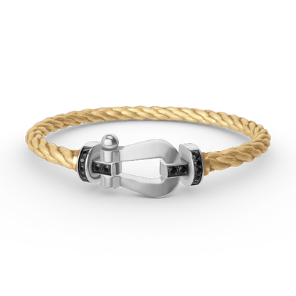 [Marin-Jewelry]FORCE LARGE HORSESHOE BLACK DIAMOND BRACELET SILVER