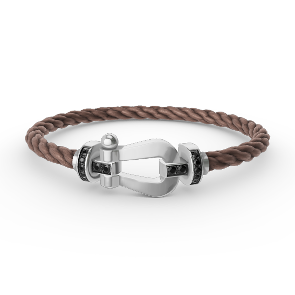 [Marin-Jewelry]FORCE LARGE HORSESHOE BLACK DIAMOND BRACELET SILVER