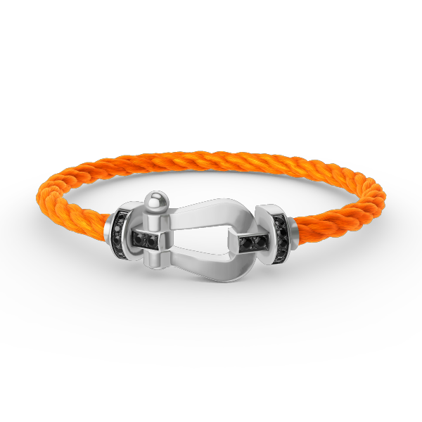 [Marin-Jewelry]FORCE LARGE HORSESHOE BLACK DIAMOND BRACELET SILVER