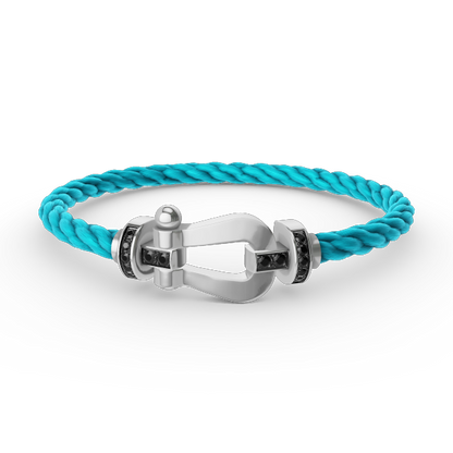 [Marin-Jewelry]FORCE LARGE HORSESHOE BLACK DIAMOND BRACELET SILVER