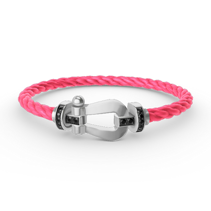 [Marin-Jewelry]FORCE LARGE HORSESHOE BLACK DIAMOND BRACELET SILVER