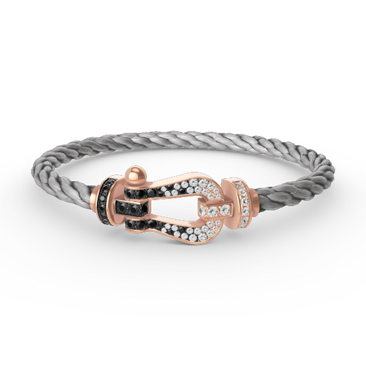 [Marin-Jewelry]FORCE LARGE HORSESHOE BLACK WHITE DIAMOND BRACELET Marin-Jewelry GOLD