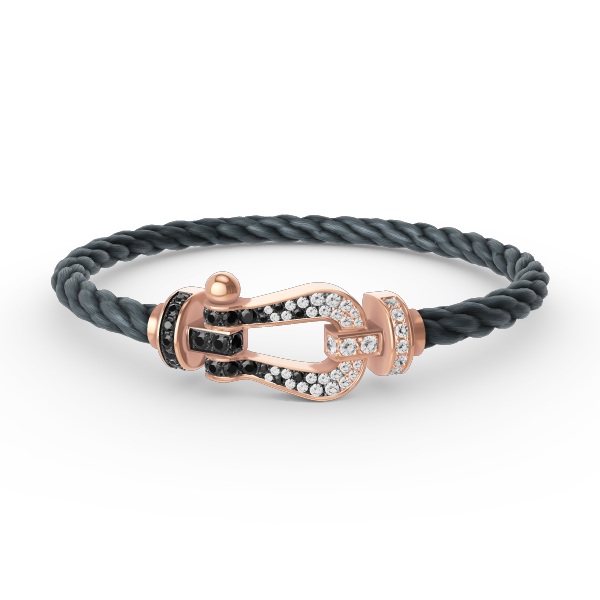 [Marin-Jewelry]FORCE LARGE HORSESHOE BLACK WHITE DIAMOND BRACELET Marin-Jewelry GOLD