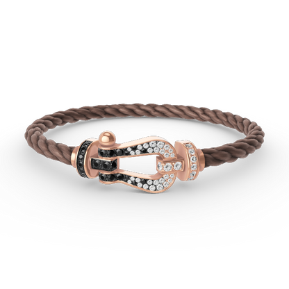 [Marin-Jewelry]FORCE LARGE HORSESHOE BLACK WHITE DIAMOND BRACELET Marin-Jewelry GOLD