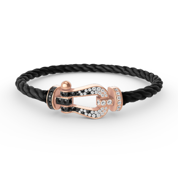 [Marin-Jewelry]FORCE LARGE HORSESHOE BLACK WHITE DIAMOND BRACELET Marin-Jewelry GOLD