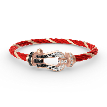 [Marin-Jewelry]FORCE LARGE HORSESHOE BLACK WHITE DIAMOND BRACELET Marin-Jewelry GOLD