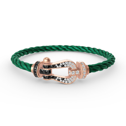 [Marin-Jewelry]FORCE LARGE HORSESHOE BLACK WHITE DIAMOND BRACELET Marin-Jewelry GOLD