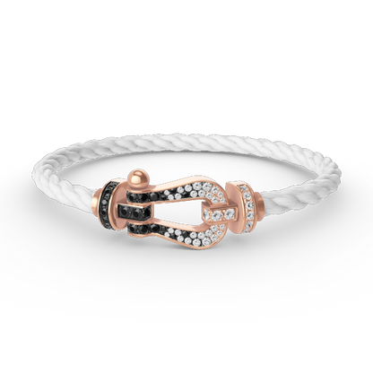 [Marin-Jewelry]FORCE LARGE HORSESHOE BLACK WHITE DIAMOND BRACELET Marin-Jewelry GOLD