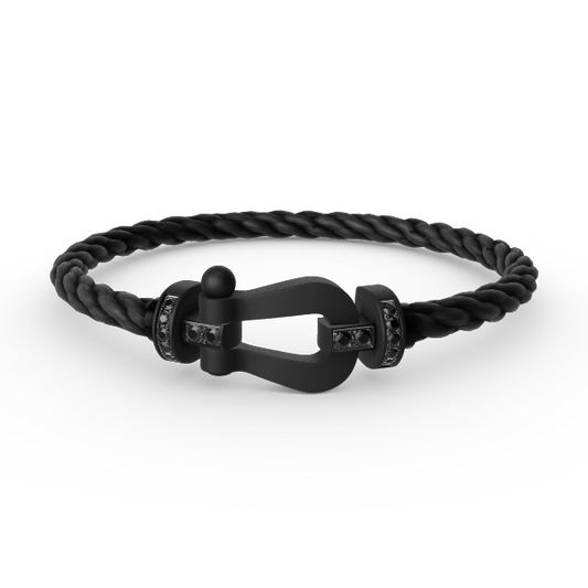 [Marin-Jewelry]FORCE LARGE SERIES HORSESHOE BLACK SAMURAI BRACELET