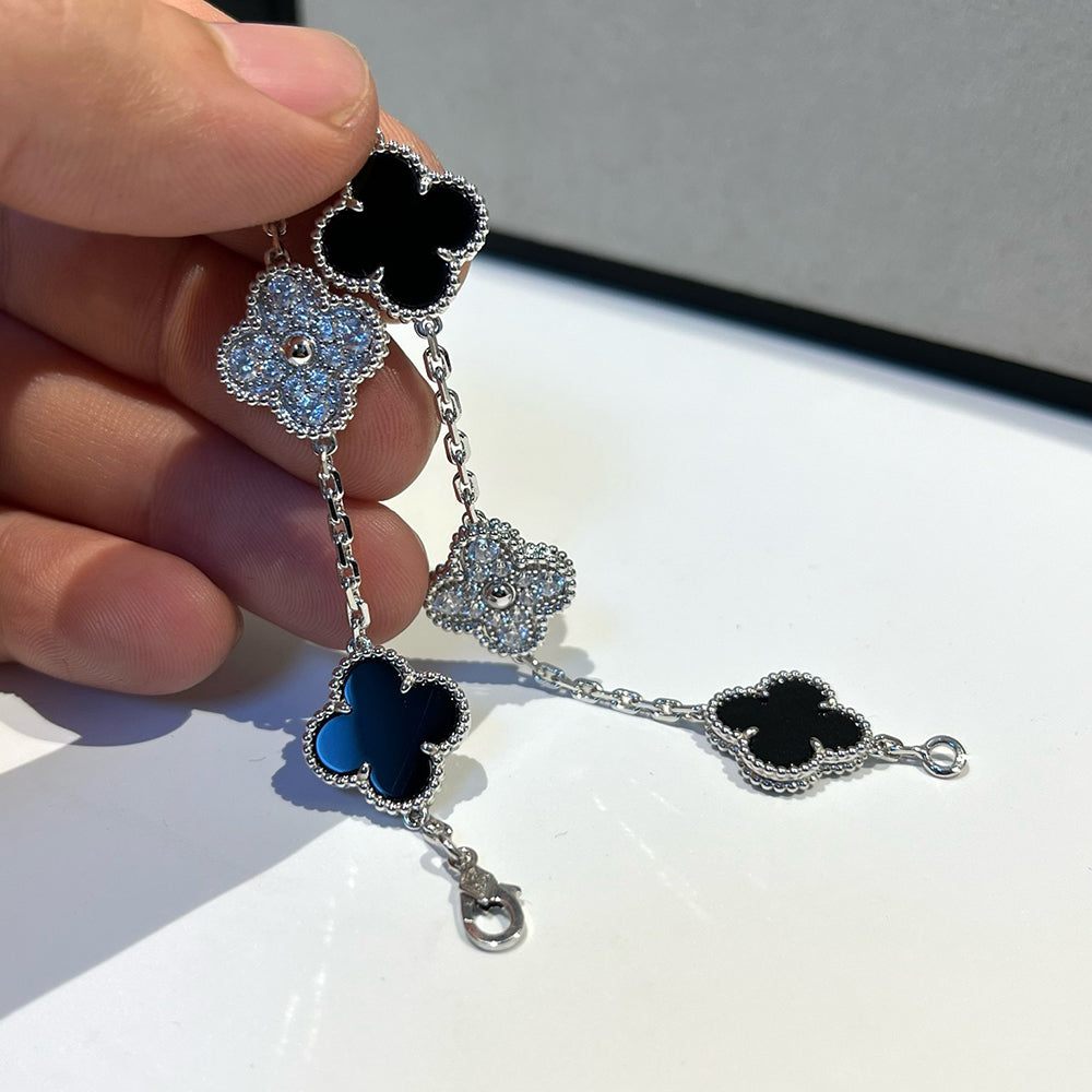 [Marin-Jewelry] CLOVER 5 MOTIF ONYXS BRACELET COLLECTION