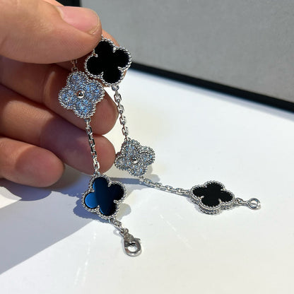 [Marin-Jewelry] CLOVER 5 MOTIF ONYXS BRACELET COLLECTION