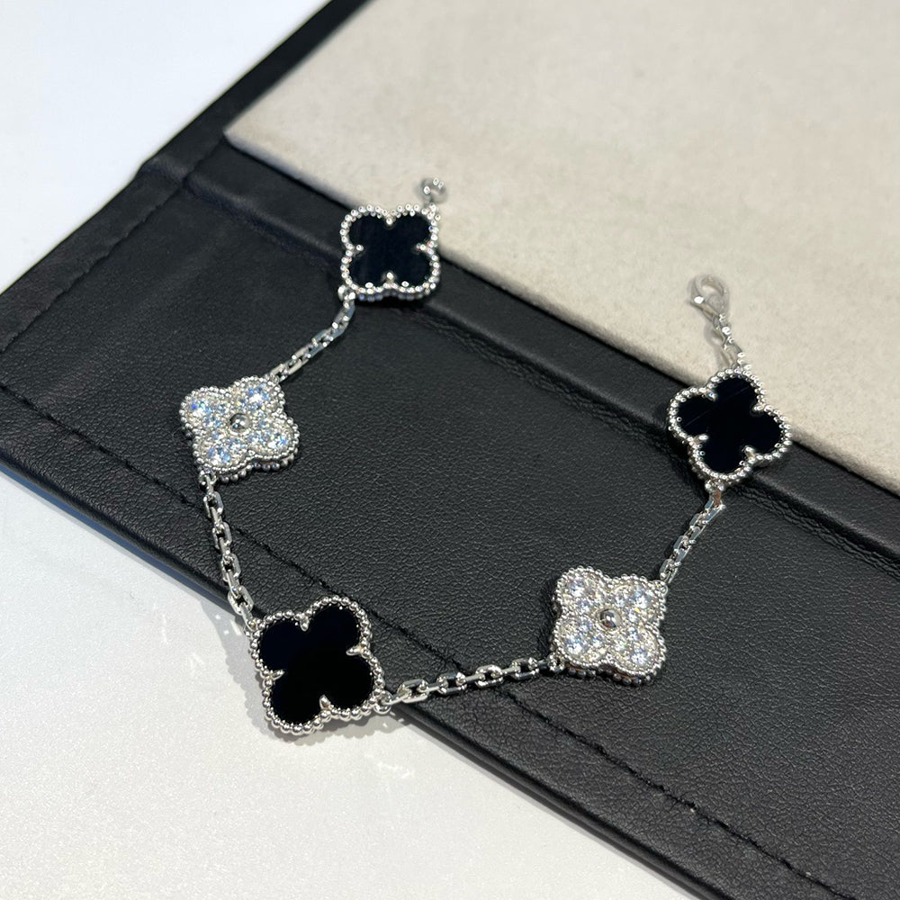 [Marin-Jewelry] CLOVER 5 MOTIF ONYXS BRACELET COLLECTION